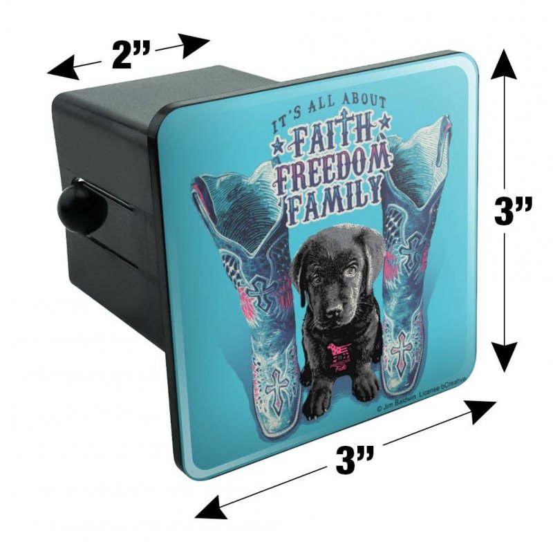 Faith Freedom Family Boots Dog Trailer Hitch Cover Plug For 2 In Receivers Black Abs Plastic With Uv Resistant Resin Top 3 X