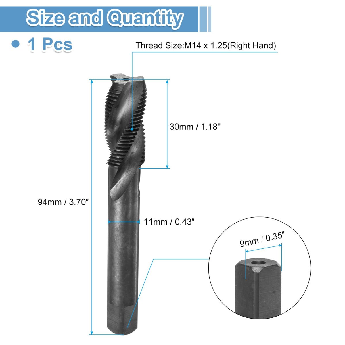 Spiral Flute Thread Taps M14 X 1 25 H2 Metric Machine Threading Tap Bit Nitrided Coated Screw Tapping Repair Tool M2 High-speed