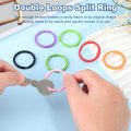 30pcs Split Keychain Rings 30mm Round Flat Key Holder Side Push Keyring For Keys Organization Car Lanyards Attachment Green