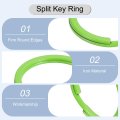 30pcs Split Keychain Rings 30mm Round Flat Key Holder Side Push Keyring For Keys Organization Car Lanyards Attachment Green
