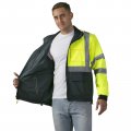Jorestech Safety 4 In 1 Windbreaker Reversible Gray Jacket Reflective High Visibility Yellow Lime With Removable Sleeves Ansi 