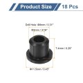 18pcs Rubber Grommets 8mm Drill Hole 5mm Id Top Hat Grommet Black Silicone Plug Gasket For Wiring Automotive