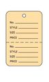 Small Buff 2 Part Perforated Price Coupon Tags 1000 