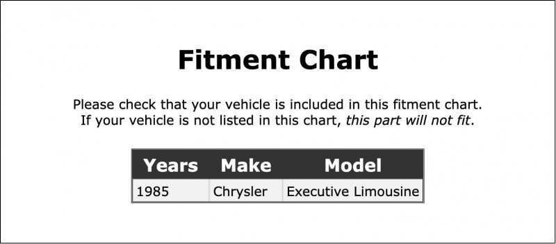 Tailgate Lock Cylinder For Chrysler Executive Limousine 1985 Pc-871547