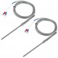 Alinan 2pcs 3m Approx 9 8ft 100mm Probe M8 Pipe Thread Temperature Sensor Two Wire Controller 0 400a K-type Stainless Steel 