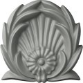 Ekena Millwork Ros03xx01sh Shell With Leaves Center 3 8 W X 3 1 H 5 P Primed 