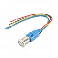 Latching Push Button Switch 16mm Mounting 1nc No Com 12v Blue Led With Socket Plug 
