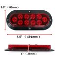 Tmh Trailer Light Kit Pack Of 2 6 Oval Stop Turn Brake Red Tail Lamp 8 Side Led Marker Red Amber For Truck Boat Tractors Bus
