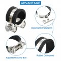 Uxcell 4pcs T-bolt Hose Clamp Working Range 26-28mm Rubber Cushioned Intake Intercooler Clamps Adjustable Tube For Tubes Pipes