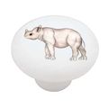 Baby Rhino Safari Decorative High Gloss Ceramic Drawer Knob 