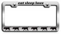 Eat Sleep Love Boerboel Dogs Pets Chrome Metal License Plate Frame Tag Holder N61 