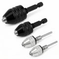A 4 Piece Quick Action Drill Chuck Set 0 3-6 5mm 3-3 6mm 4mm With Hex And Round Handles 
