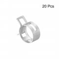 Uxcell Spring Band Type Clamp 19mm Inner Dia Fit 19 5-20 2mm Od Hose Fuel Line Silicone Tube Clips Silver Manganese Steel 20pcs