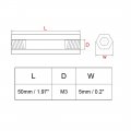Uxcell 20pcs Brass Straight Pcb Pillar Female Thread Hex Standoff Spacer M3x5x50mm