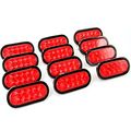 12 Trailer Truck Led Sealed Red 6 Oval Stop Turn Tail Light Marine Waterproof 