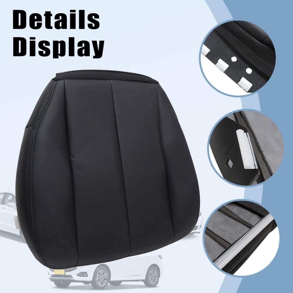 Driver Side Bottom Replacement Seat Cover Black Perforated Leather For Subaru Outback 2010 2011 2012 2013 2014 Fits Heated And