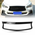 Front Grille Grill Trim Overlay Cover For 2018-2023 Infiniti Q50 All Models Glossy Black 