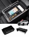 2pcs Center Console Organizer For 2023 2024 Honda Cr-v Crv Accessories Armrest Storage Box Secondary Insert Tray With Nonslip 