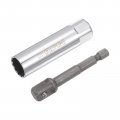 Uxcell 14mm Spark Plug Socket Wrench Set 3 8 Drive 12 Point Built-in Shrapnel Cr-v Steel With Hex Shank Power Drill Adapter