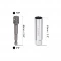 Uxcell 14mm Spark Plug Socket Wrench Set 3 8 Drive 12 Point Built-in Shrapnel Cr-v Steel With Hex Shank Power Drill Adapter