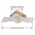 Bettomshin 34mm Dia Copper Electroplating Single Wheel Sliding Door Window Pulley Stainless Steel Shell Two Tone 1pcs