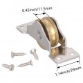 Bettomshin 34mm Dia Copper Electroplating Single Wheel Sliding Door Window Pulley Stainless Steel Shell Two Tone 1pcs
