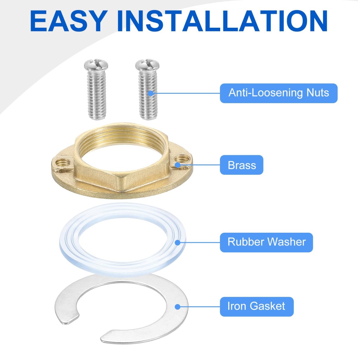 2sets Female Thread Hex Lock Nut M32 X 1 5 Brass Single Hole Faucet Nuts With C-type Gasket Fixing Tool Set For Kitchen
