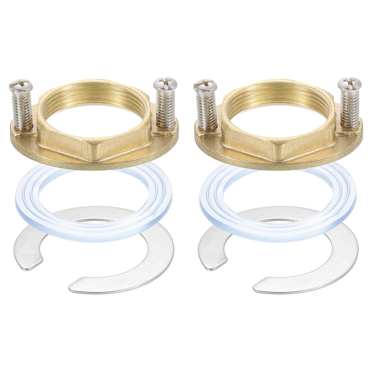 2sets Female Thread Hex Lock Nut M32 X 1 5 Brass Single Hole Faucet Nuts With C-type Gasket Fixing Tool Set For Kitchen