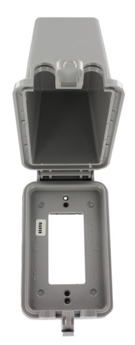 Leviton 5977-dgy 1-gang Raintight While In Use Standard Cover Extra Deep For Decora Or Gfci Devices Vertical Mount Gray Base