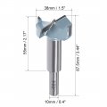 Uxcell Forstner Drill Bits 38mm Tungsten Carbide Wood Hole Saw Auger Opener Woodworking Hinge Drilling Boring Bit Cutter Blue