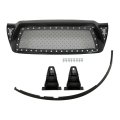 Munirater Front Hood Grill Rivet Mesh Grille Gloss Black Replacement For 2005-2011 Tacoma Pickup