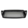 Munirater Front Hood Grill Rivet Mesh Grille Gloss Black Replacement For 2005-2011 Tacoma Pickup