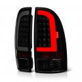Neon Tube Led Tail Light Lamp Assembly For 2005-2015 Toyota Tacoma Matte Black Housing Smoke Lens Driver And Passenger Side 