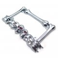 Httmt- Mt294-006-cd- Cruiser Accessories Skull Flame Motorcycle License Plate Frame Chrome Durable And Long Lasting