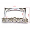 Httmt- Mt294-006-cd- Cruiser Accessories Skull Flame Motorcycle License Plate Frame Chrome Durable And Long Lasting