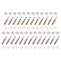 25set Furniture Connectors Kit 15x11 5mm Cam Lock Fitting With M6x40mm Dowel Fasteners And Plastic Cap 3-in-1 Fixing Screws Set 