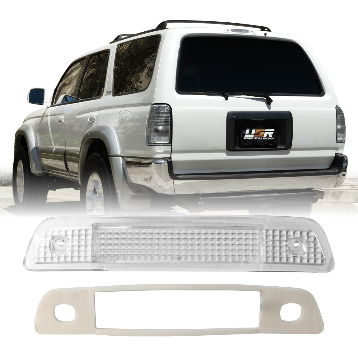3rd Brake Light For 1996-2002 Toyota 4runner Rear Top Center Lamp With Frosted Clear Lens And Weather Seal Gasket Fits Rzn180