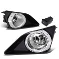 Compatible With Corolla 4-dr Pair Of Bumper Round Chrome Ring Driving Fog Lights Switch Clear Lens