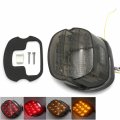 Httmt- Smoked Layback Led Taillight Brake Light Compatible With H-d Softail Electra Dyna Sportster P N Mt450-002-sk