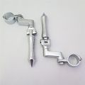 Hk Moto- Chrome Stick Footpeg Footrest W Mounting Kit Clamps Fits Front Engine Guards 1 2 Diameter Tubing For Honda Goldwing