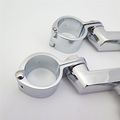Hk Moto- Chrome Stick Footpeg Footrest W Mounting Kit Clamps Fits Front Engine Guards 1 2 Diameter Tubing For Honda Goldwing