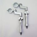 Hk Moto- Chrome Stick Footpeg Footrest W Mounting Kit Clamps Fits Front Engine Guards 1 2 Diameter Tubing For Honda Goldwing