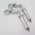Hk Moto- Chrome Stick Footpeg Footrest W Mounting Kit Clamps Fits Front Engine Guards 1 2 Diameter Tubing For Honda Goldwing