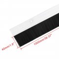 Uxcell Door Brush Bottom Sweep Silver Tone H-shape Aluminum Alloy Holder W 1 6-inch Black Pp Silicone Soft 1000mm X 62mm Approx