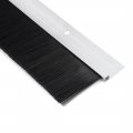 Uxcell Door Brush Bottom Sweep Silver Tone H-shape Aluminum Alloy Holder W 1 6-inch Black Pp Silicone Soft 1000mm X 62mm Approx