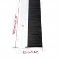 Uxcell Door Brush Bottom Sweep Silver Tone H-shape Aluminum Alloy Holder W 1 6-inch Black Pp Silicone Soft 1000mm X 62mm Approx