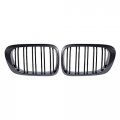 Pair Front Hood Kidney Grille Carbon Fiber Glossy Black Compatible With 1999-2002 Bmw E46 2-door 318is 323is 328is 318i 323i