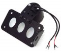 Vintage Model A Style Led Tail Light Side Mount License Plate Bracket Set Black
