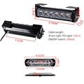 2pcs 6-led Strobe Light Bar W Brackets 4pcs Surface Mount Slim Flashing Lamps For Car Suv Pickup Truck Van Amber