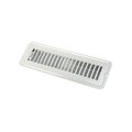 Jr Products 02-28905 White 2 X 10 Metal Dampered Floor Register 